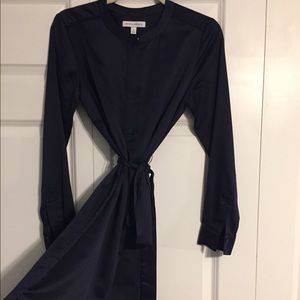 Banana Republic navy silky shirt dress